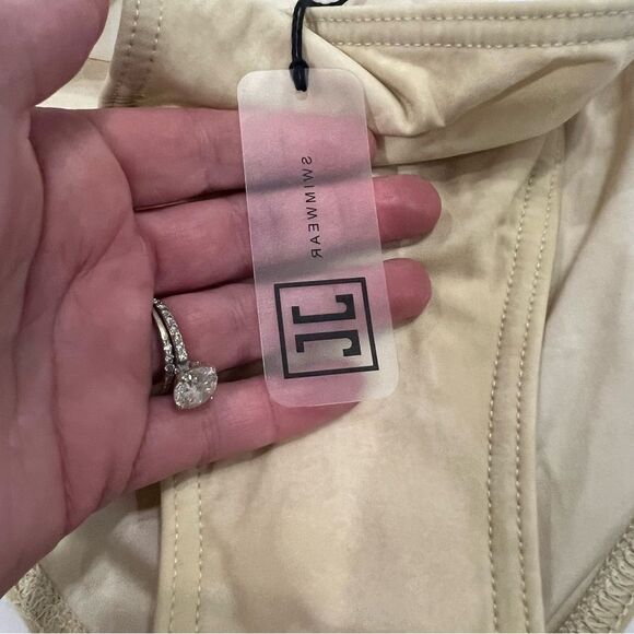 J. Lindenberg Gold chain belted full coverage swim bikini bottoms size 6 NWT - Picture 6 of 6